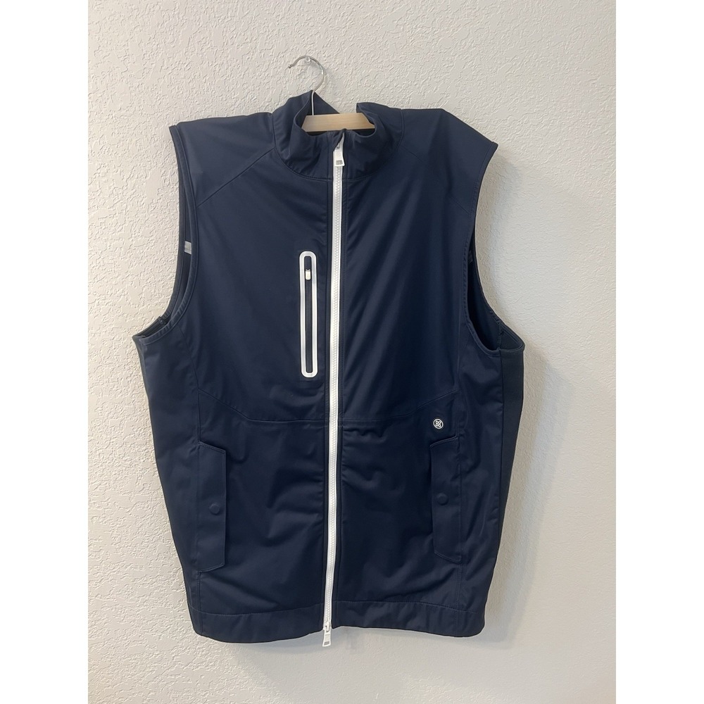 G/FORE Men's XL Golf Vest Blue Repeller Soft Shell Full Zip